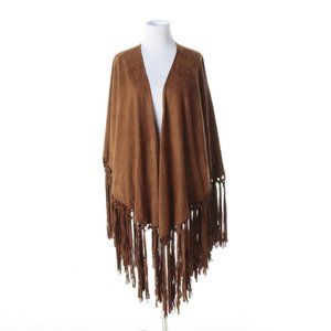 Reba Brown Suede Fringed Wrap